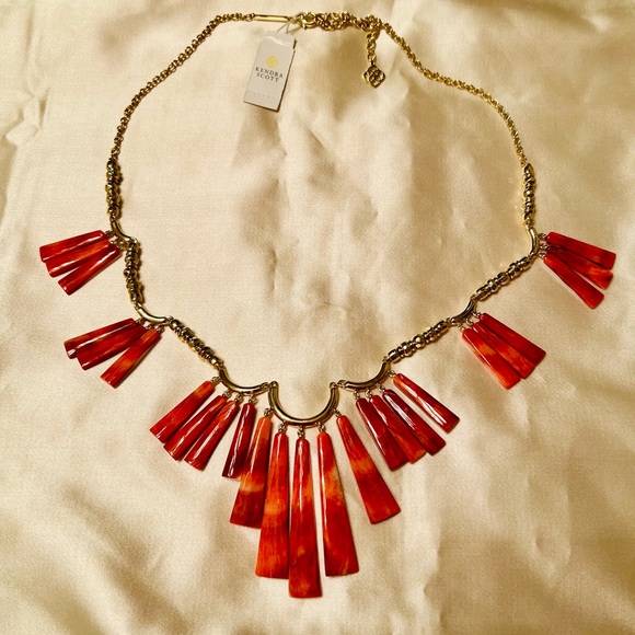 NWT Kendra Scott Layton Statement Gold Necklace - Picture 2 of 3